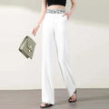 Hose mit weitem Bein und hoher Taille und Buchstaben