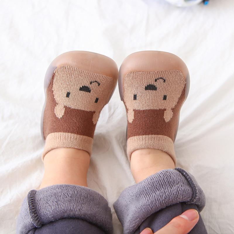 Rutschfeste Babyhausschuhe mit Tiermuster Hauptbild