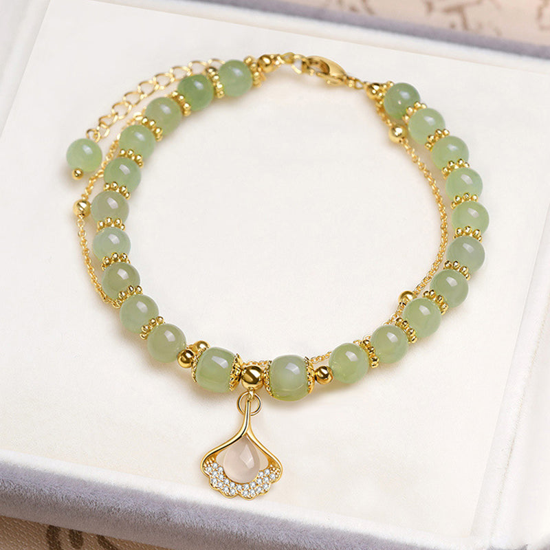 Vergoldetes Armband aus natürlicher Jade