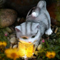 Solarlicht-Gartendekoration mit Katze und Schmetterling
