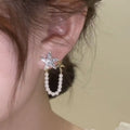 Diamant-Seestern-Perlenohrringe