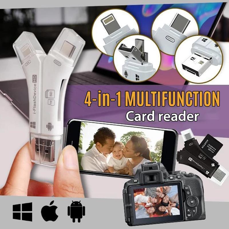 Tragbarer 4-in-1-Speicherkartenleser für Telefone