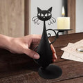 Kerzenhalter mit schwarzer Katze