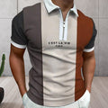 Farbeblock-Poloshirt für Herren mit Reißverschluss