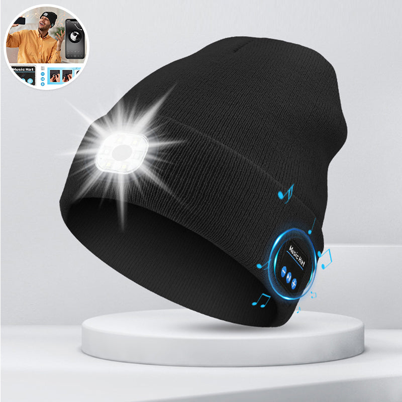 LED-Bluetooth-Mütze mit abnehmbaren Lautsprechern Zweitbild