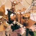 Handgefertigte Trommelwindmühle aus Metall