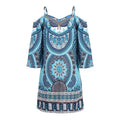 Bedrucktes Slip-Kleid mit Rundhalsausschnitt