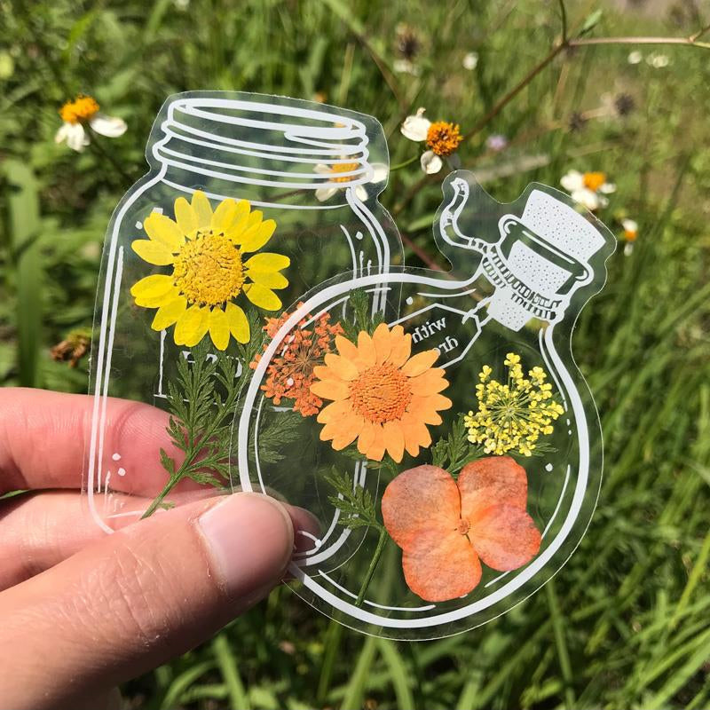 Wunderschöne transparente Lesezeichen mit getrockneten Blumen Zweitbild