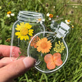 Wunderschöne transparente Lesezeichen mit getrockneten Blumen