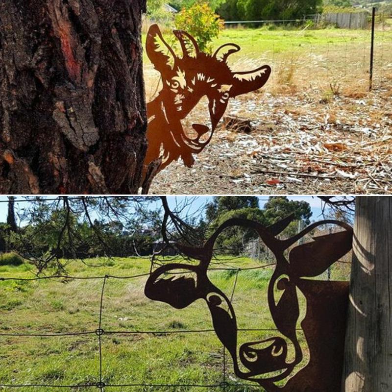 Außenbereich-Garten-Bauernhof-Peeping-Ziege aus Metall, Innendekoration Hauptbild