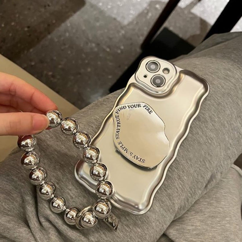 Mattetete silberne Kugelarmband-Luftpolsterhülle für das iPhone Hauptbild