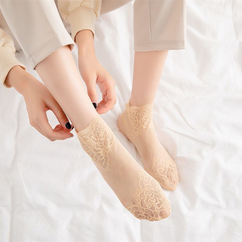 Damenmode-Spitzensocken (6 Paar)