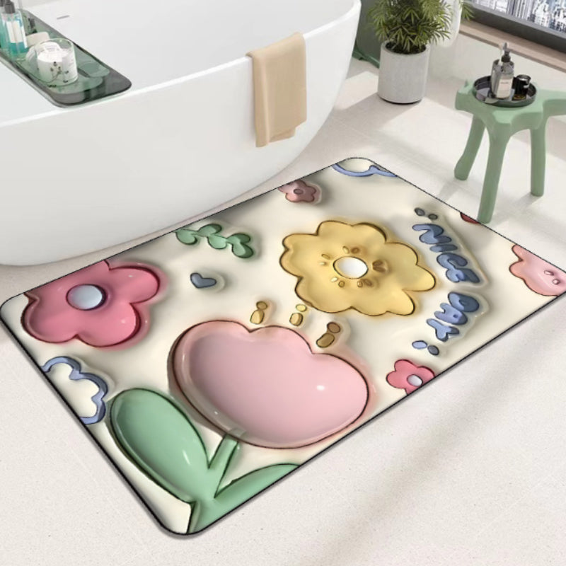 Weiche, schlammabsorbierende Bodenmatte mit 3D-Blume