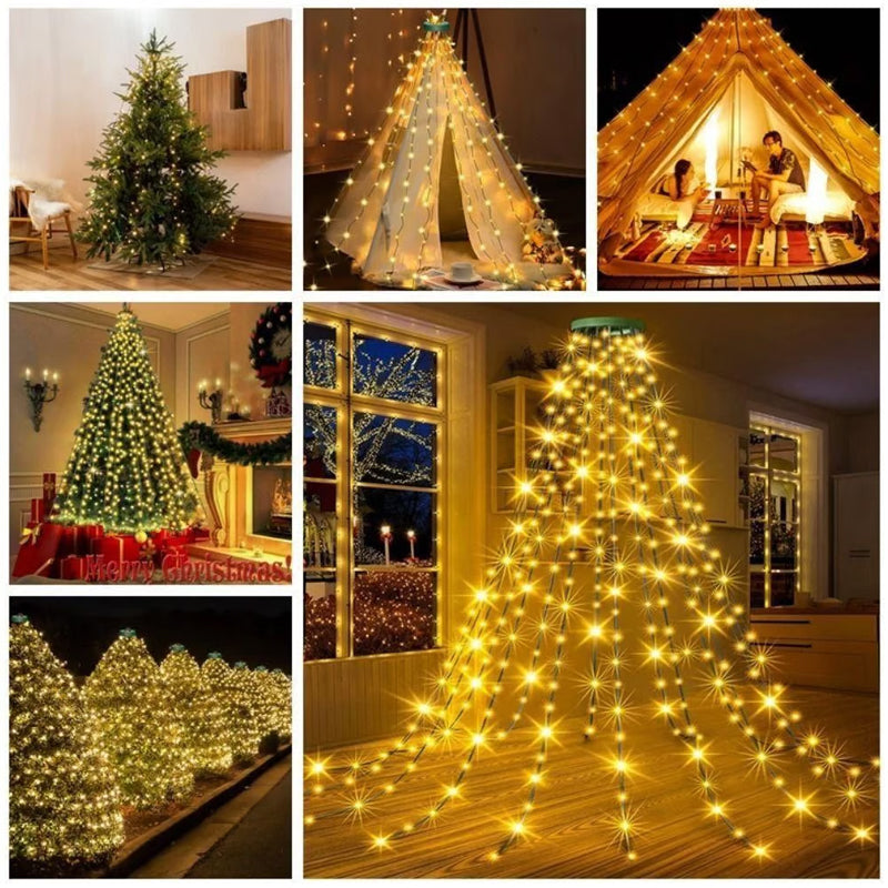 Weihnachtsbaum-Wasserfall-Lichter mit Ring