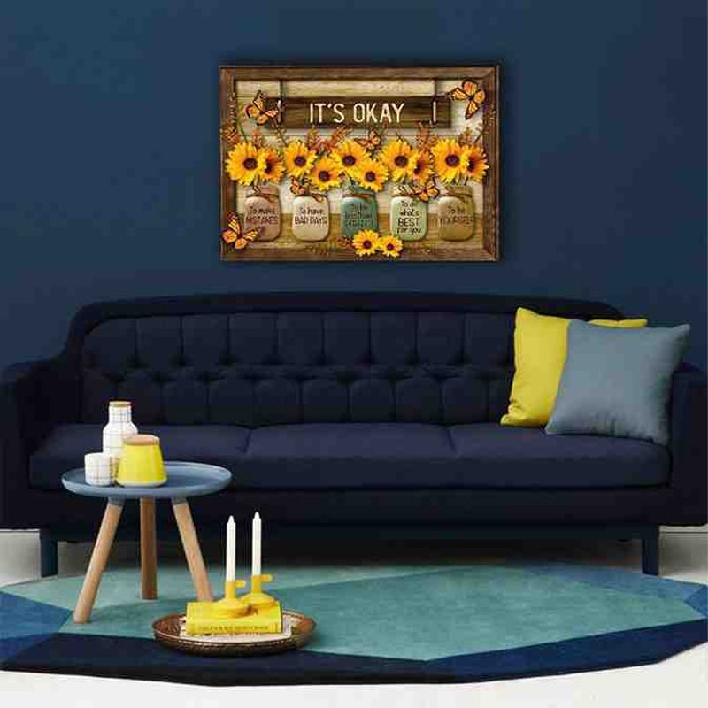 Schmetterling-Sonnenblumen-Wandkunst
