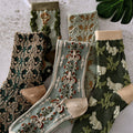 Damen-Baumwollsocken mit Blumenmuster