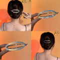 Funkelnde, geschwungene, minimalistische Haarschnalle