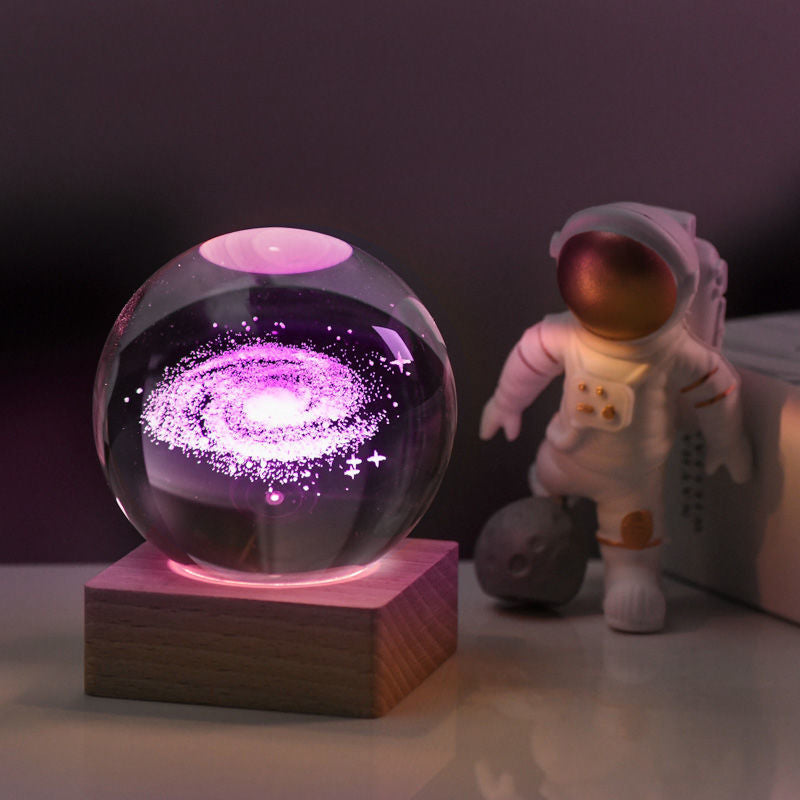 3D-Galaxie-Kristallkugel-Nachtlicht-Dekorlampe Zweitbild