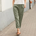 Weite Damenhose aus Leinen-Baumwolle
