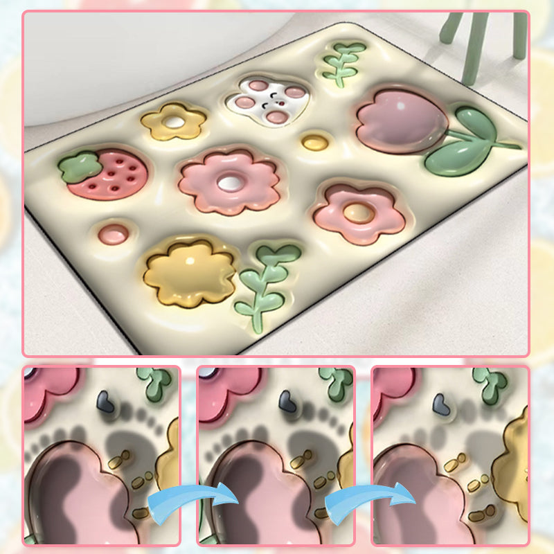 Weiche, schlammabsorbierende Bodenmatte mit 3D-Blume Zweitbild