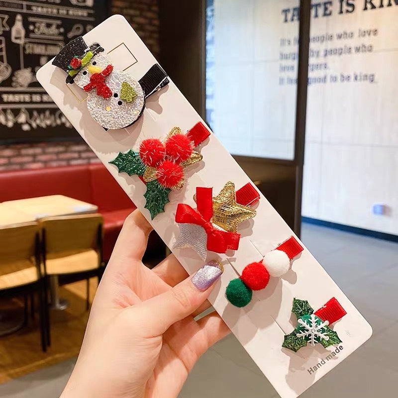 5-teiliges Weihnachts-Haarspangen-Set
