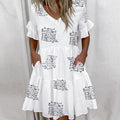 Freizeitkleid mit Rüschenmuster