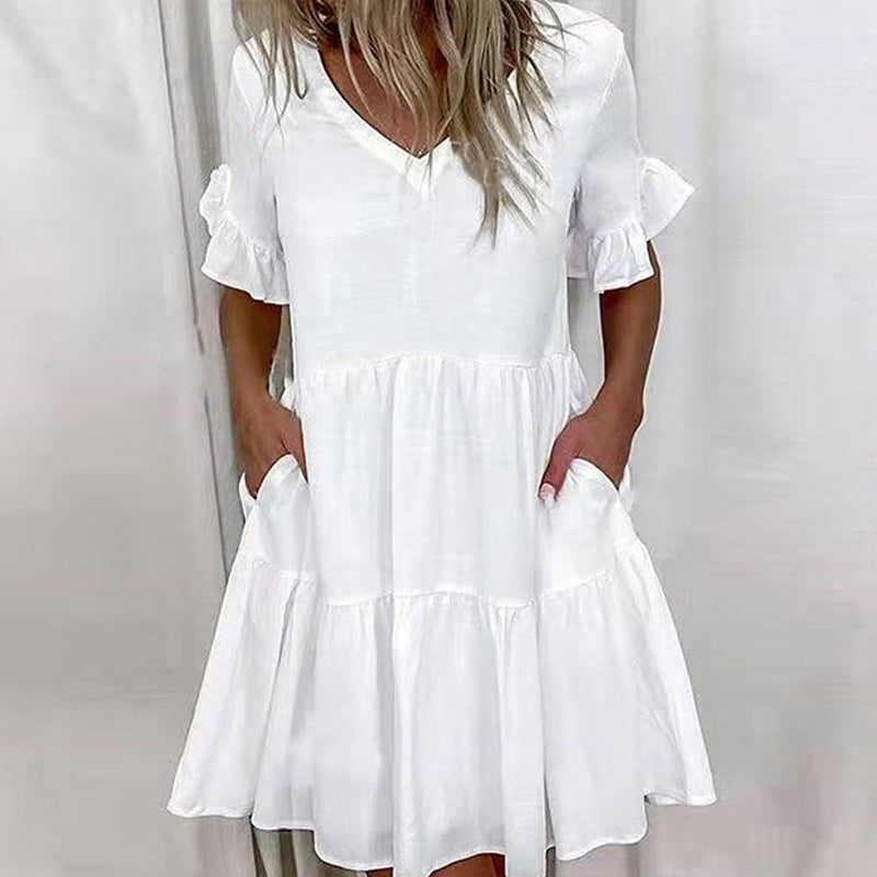 Freizeitkleid mit Rüschenmuster