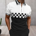Farbeblock-Poloshirt für Herren mit Reißverschluss