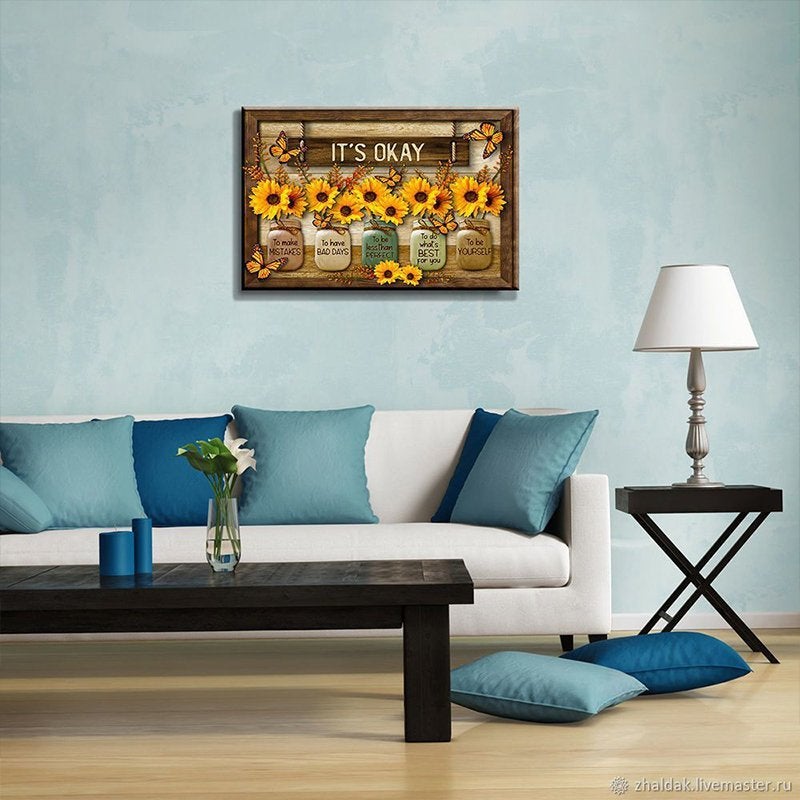 Schmetterling-Sonnenblumen-Wandkunst Zweitbild