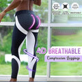 Geometrisch bedruckte Yogahose mit hoher Taille