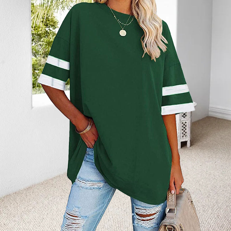 Halbärmliges Farbe-Clash-T-Shirt Zweitbild