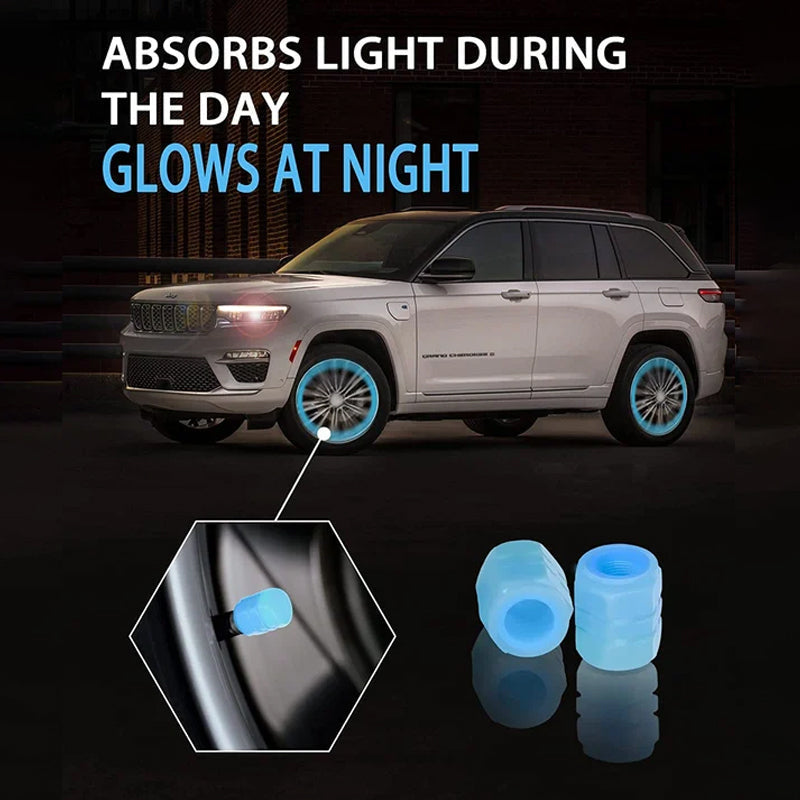 Universelle fluoreszierende Reifenventilkappen (4 Stück/Set) Zweitbild
