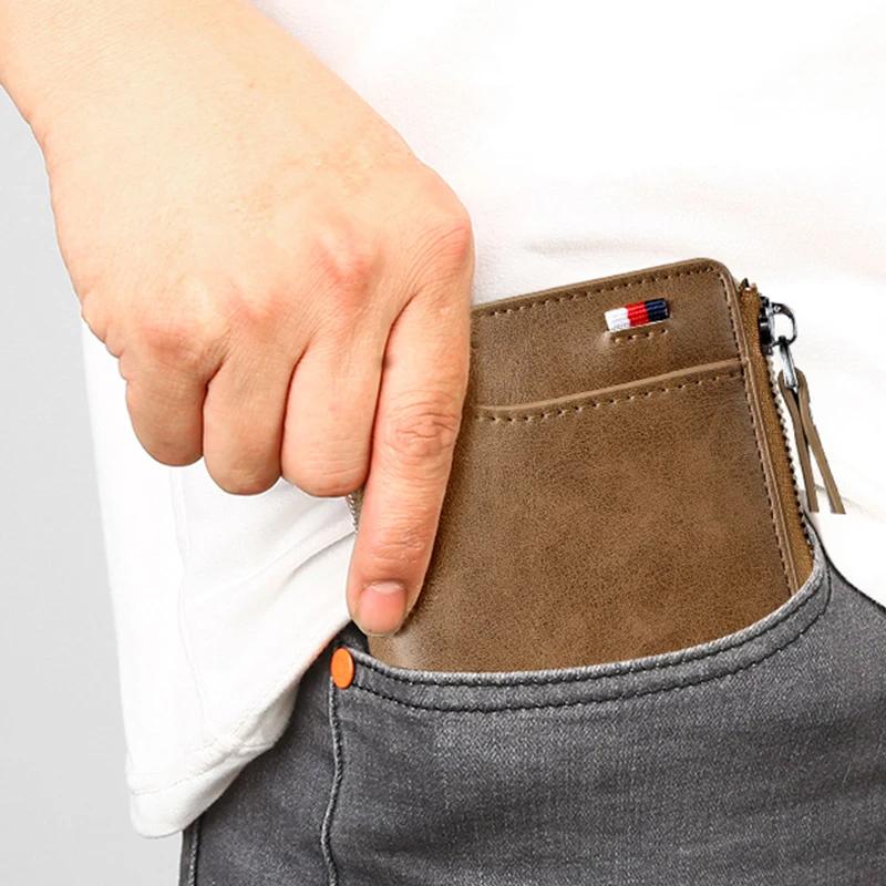 Herren-Geldbörse mit Reißverschluss, echtes Leder (RFID-GESCHÜTZT) Zweitbild