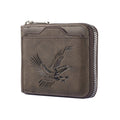 Horizontale Herrenbrieftasche mit Adlerprägung im Retro-Stil