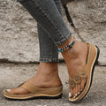 Leichte Blumen-Clip-Toe-Sandalen für Damen