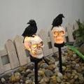 Halloween Solar Totenkopf Krähe Deko Lichter