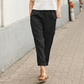 Weite Damenhose aus Leinen-Baumwolle