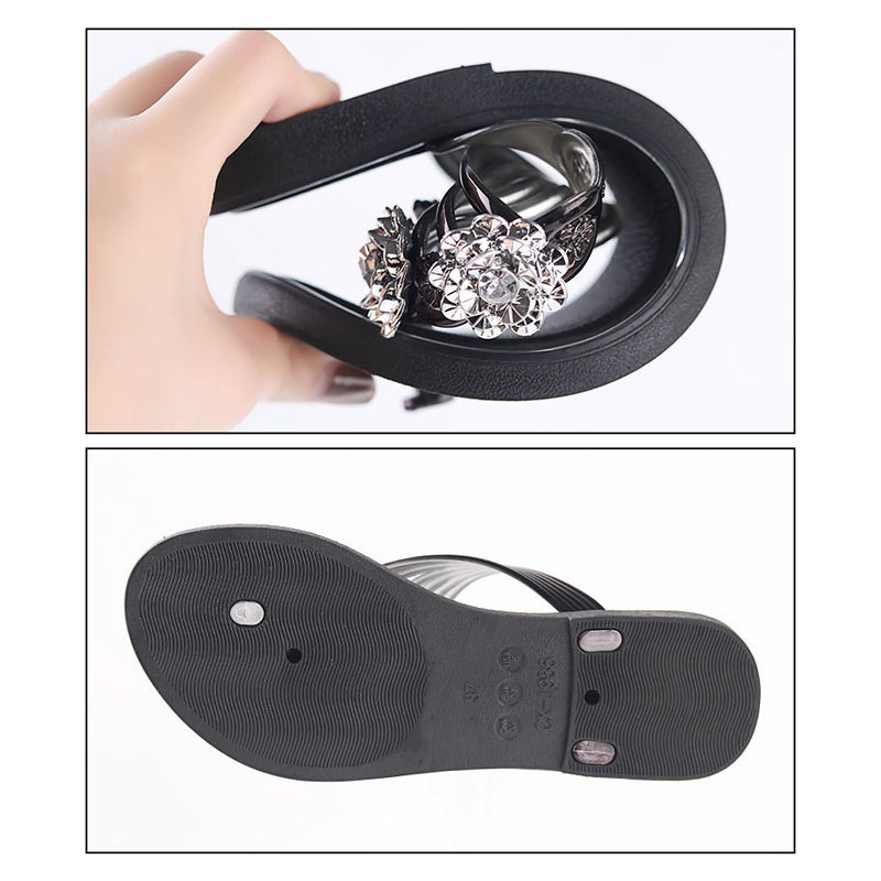Zehensteg-Flip-Flops mit Blumenmuster und Cutout Zweitbild