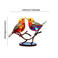 Buntglas-Vögel auf Zweig-Desktop-Ornamenten