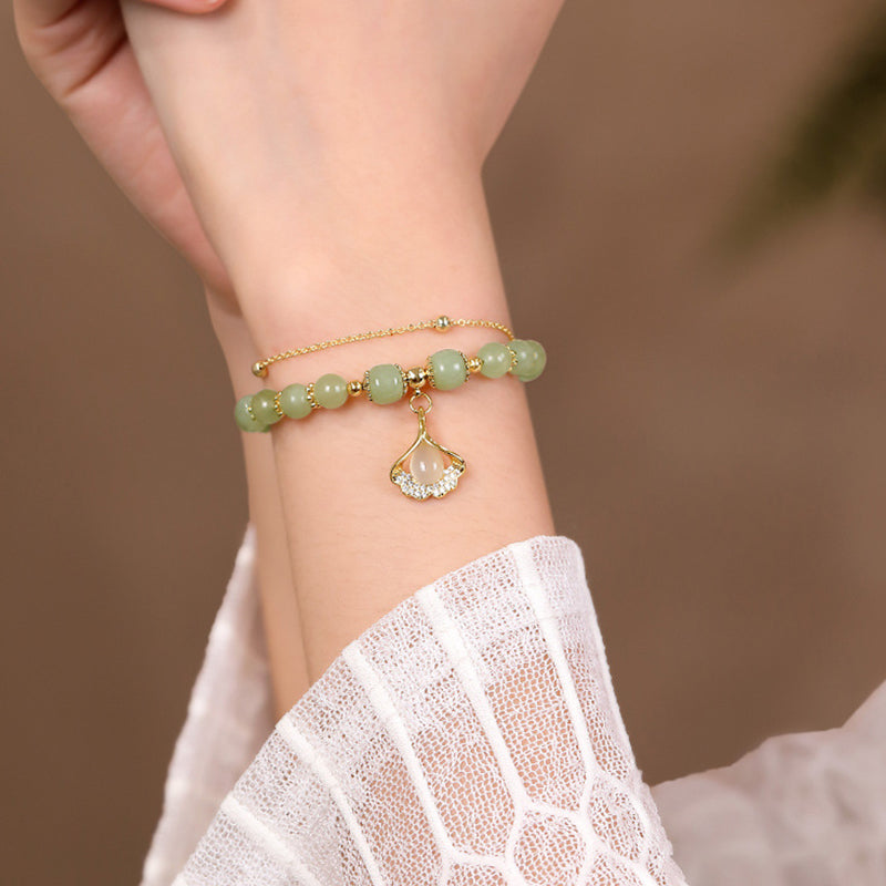 Vergoldetes Armband aus natürlicher Jade Zweitbild