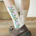 Crew-Socken aus Baumwolle im Vintage-Blumenstil