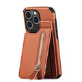 Brieftaschenhülle mit magnetischem Reißverschluss und Kreditkartenhalter für das iPhone