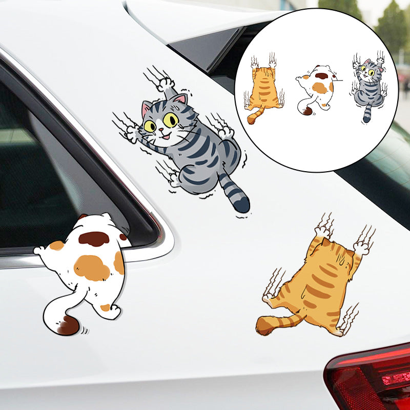 Niedliche Katzen-Cartoon-Aufkleber fürs Auto Zweitbild