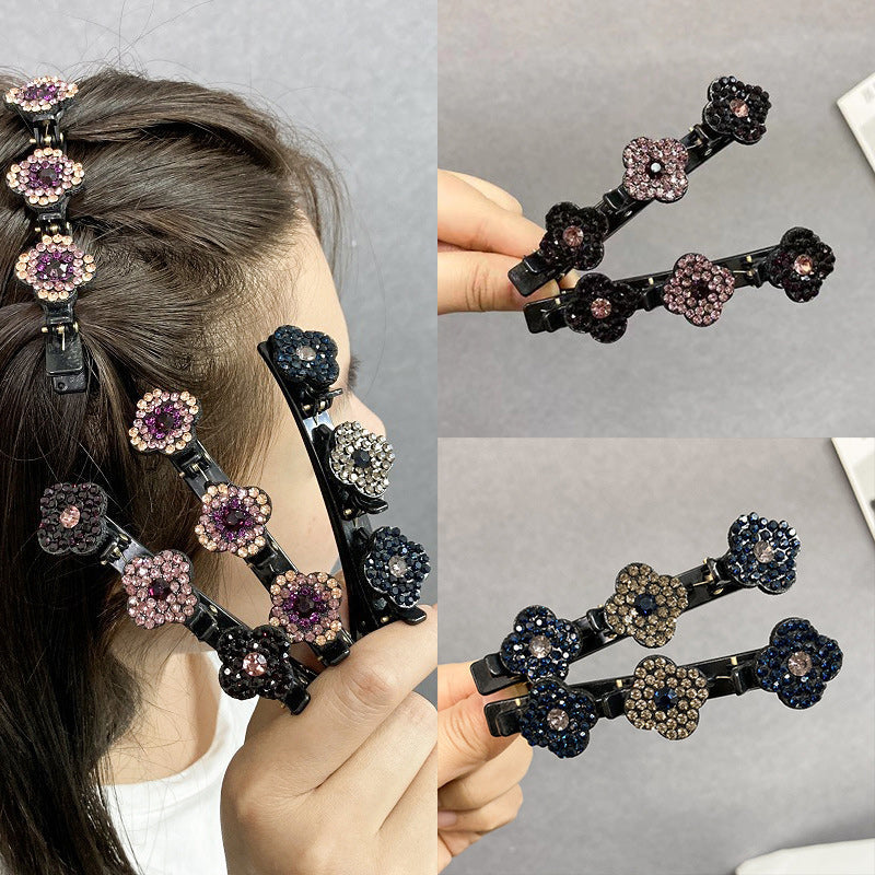 Seitliche Haarspange mit drei Blumen Zweitbild