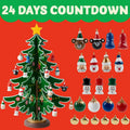 24-Tage-Countdown-Kalender mit Weihnachtsbaum, 24 Ornamenten