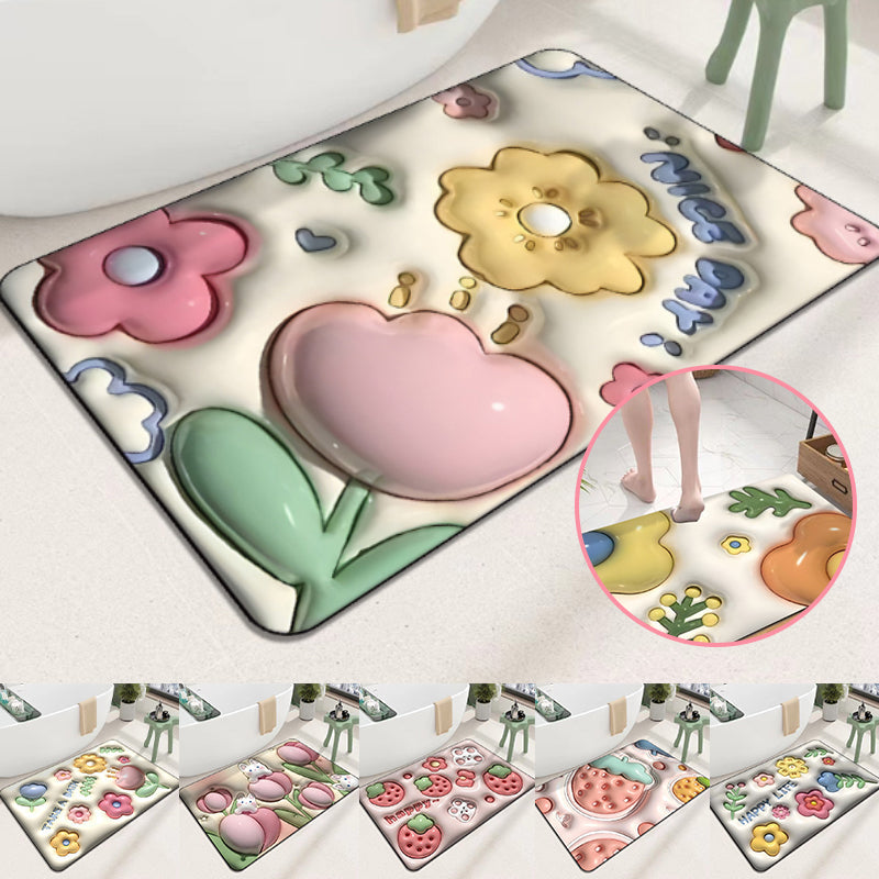 Weiche, schlammabsorbierende Bodenmatte mit 3D-Blume Hauptbild