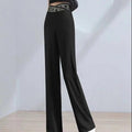 Hose mit weitem Bein und hoher Taille und Buchstaben