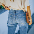 Vintage-Jeans mit hoher Taille und ausgestelltem Bein aus den 70er Jahren