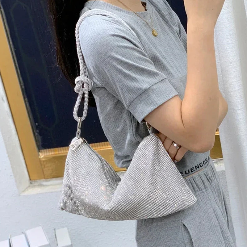 Luxus-Design-Handtasche mit glänzenden Strasssteinen Zweitbild