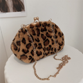 Plüsch-Umhängetasche mit Leopardenmuster